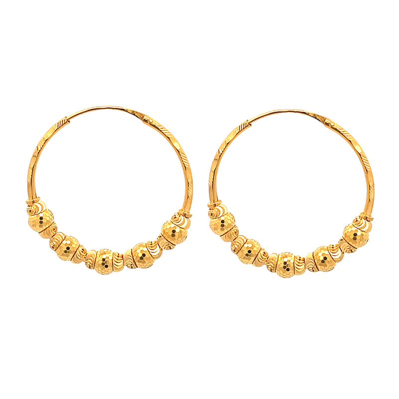 Infinity Hoop Earrings 22K Gold - Diameter 32mm